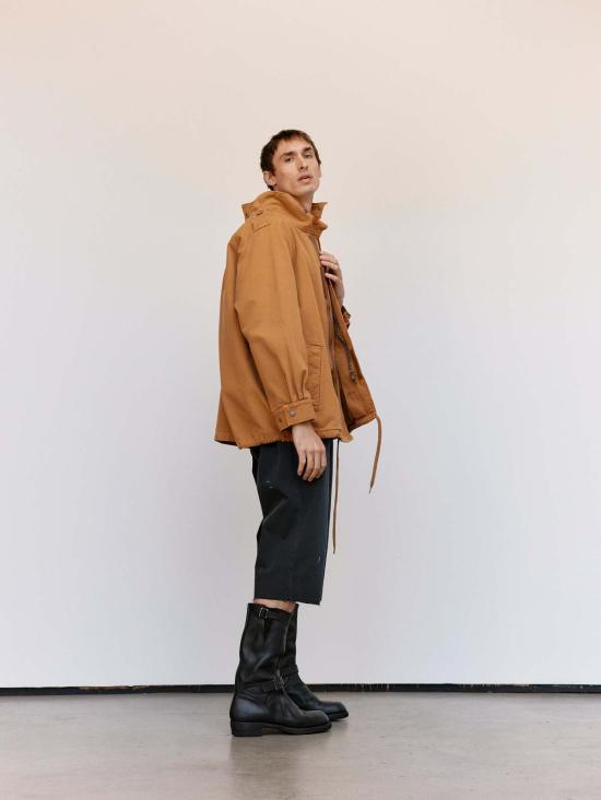  MM6 메종마르지엘라 자켓 Mm6 메종 마르지엘라 오커 캔버스 크롭 파카 재킷 - MM6 MAISON MARGIELA