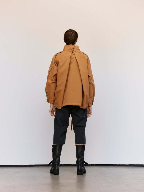  MM6 메종마르지엘라 자켓 Mm6 메종 마르지엘라 오커 캔버스 크롭 파카 재킷 - MM6 MAISON MARGIELA