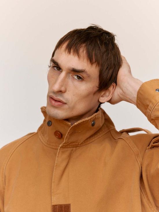  MM6 메종마르지엘라 자켓 Mm6 메종 마르지엘라 오커 캔버스 크롭 파카 재킷 - MM6 MAISON MARGIELA