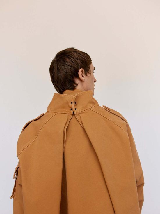  MM6 메종마르지엘라 자켓 Mm6 메종 마르지엘라 오커 캔버스 크롭 파카 재킷 - MM6 MAISON MARGIELA