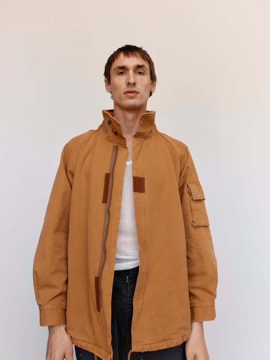  MM6 메종마르지엘라 자켓 Mm6 메종 마르지엘라 오커 캔버스 크롭 파카 재킷