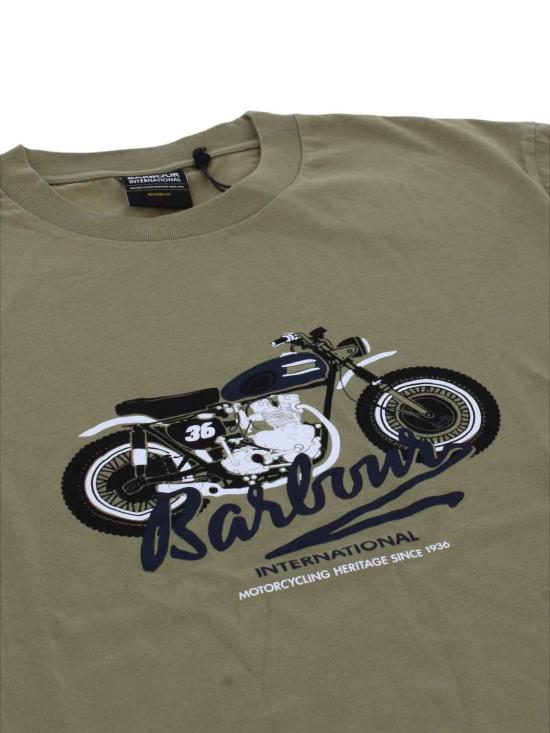  바버 반팔 셔츠 MMTS1388OL11 Green - BARBOUR