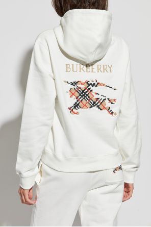 25FW 버버리 크로스 스티치 이퀘스트리안 나이트 로고 코튼 후드 8110965B7078 WHITE - BURBERRY