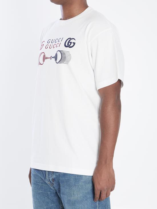 25FW 구찌 프린트 디테일 코튼 저지 티셔츠 796395XJHC9 9692 WHITE - GUCCI