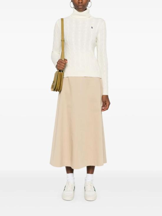 25FW 폴로 랄프로렌 울 캐시미어 케이블 니트 터틀넥  211888686 012 WHITE - POLO RALPH LAUREN