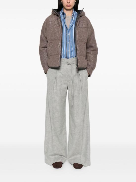 25FW 브루넬로 쿠치넬리 스파클링 캐시미어 잉글리시 립 니트 후드 다운 자켓  M01ET7728CEH01 BROWN - BRUNELLO CUCINELLI