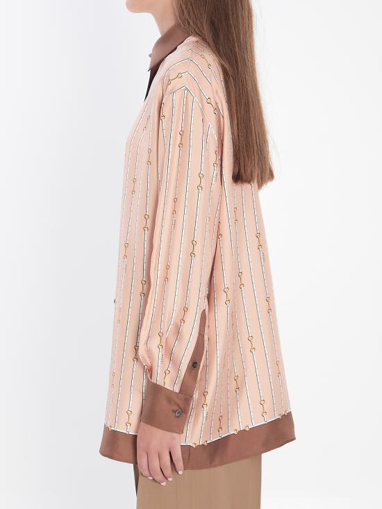 25FW 구찌 프린트 실크 트윌 셔츠 835626Z7AVB 2031 BROWN - GUCCI