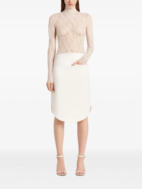 25FW 쿠레쥬 미디 스커트 325CJU285WO0143 0001 HERITAGE WHITE