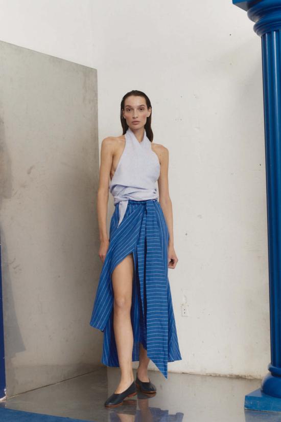  다두라 블라우스 다투라 클라우드 리넨 스카프 탑 - DATURA