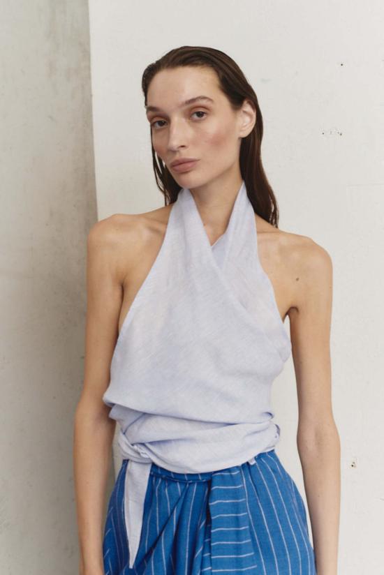 다두라 블라우스 다투라 클라우드 리넨 스카프 탑