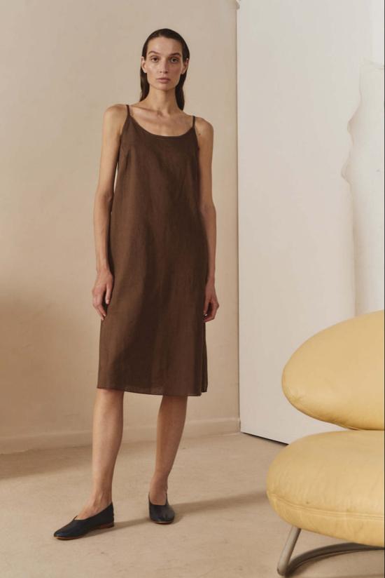  다두라 숏 원피스 다투라 리넨 미디 슬립 드레스