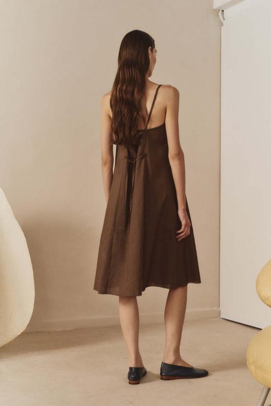  다두라 숏 원피스 다투라 리넨 미디 슬립 드레스 - DATURA