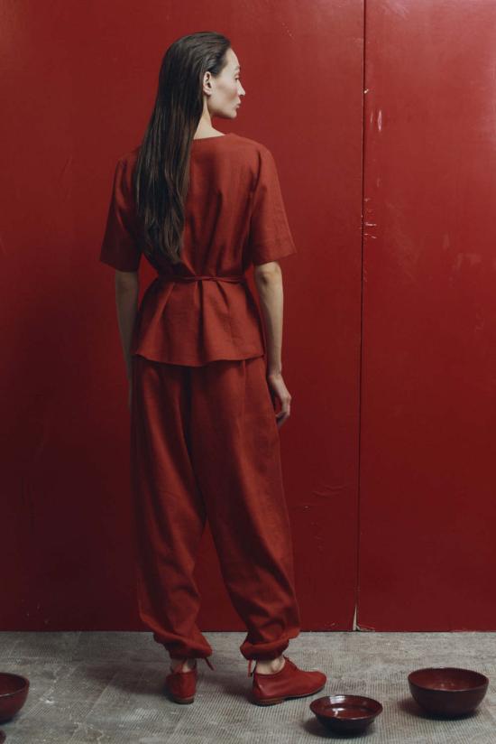  다두라 블라우스 다투라 클레이 리넨 랩 탑 - DATURA