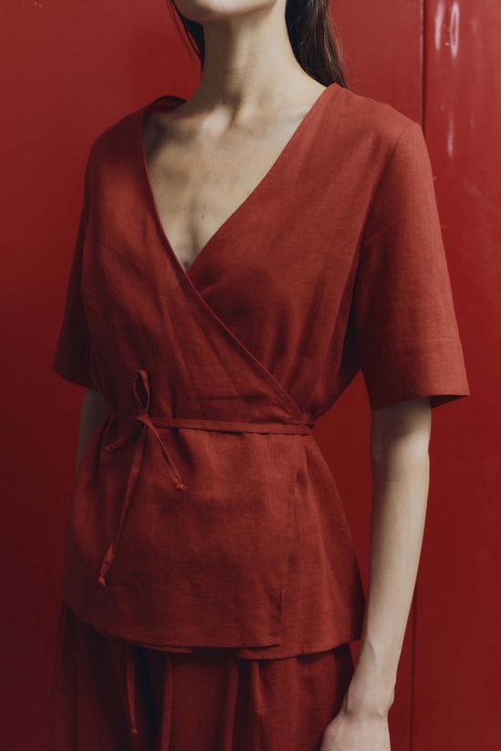  다두라 블라우스 다투라 클레이 리넨 랩 탑 - DATURA