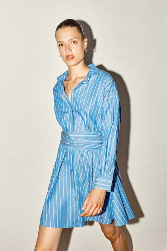  다두라 숏 원피스 다투라 스트라이프 숏 셔츠 드레스 이집트 블루/아이보리 스트라이프