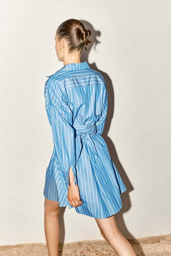  다두라 숏 원피스 다투라 스트라이프 숏 셔츠 드레스 이집트 블루/아이보리 스트라이프 - DATURA