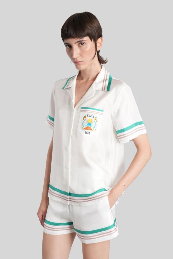 25FW 카사블랑카 블라우스 423528 WPF25 SH 200 WHITE - CASABLANCA