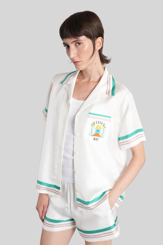 25FW 카사블랑카 블라우스 423528 WPF25 SH 200 WHITE - CASABLANCA