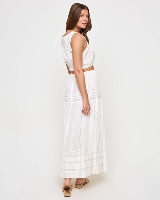  엘스페이스 미디 스커트 LSpace 레이아 스커트 화이트 - L SPACE