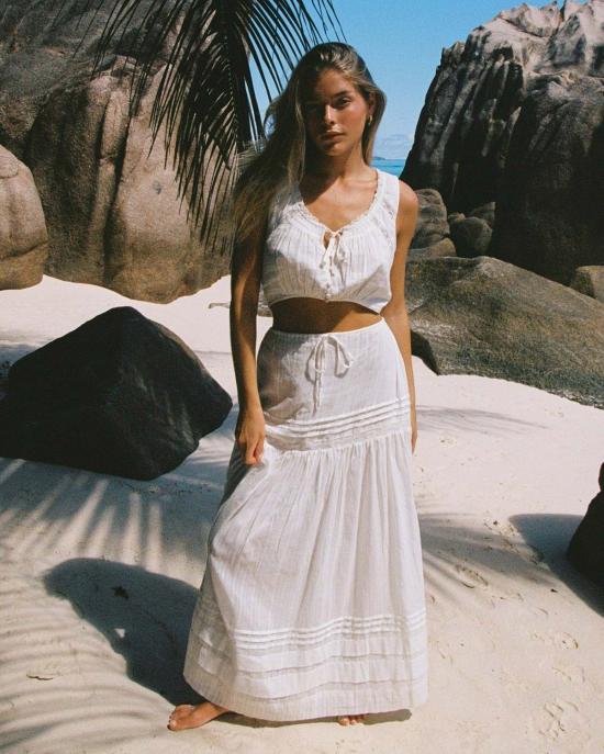  엘스페이스 미디 스커트 LSpace 레이아 스커트 화이트