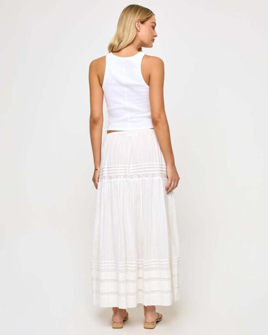  엘스페이스 미디 스커트 LSpace 레이아 스커트 화이트 - L SPACE