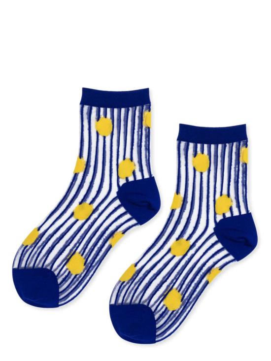  한셀 프롬 바젤 양말 한젤 프롬 바젤 튤 스트라이프 시스루 숏 크루