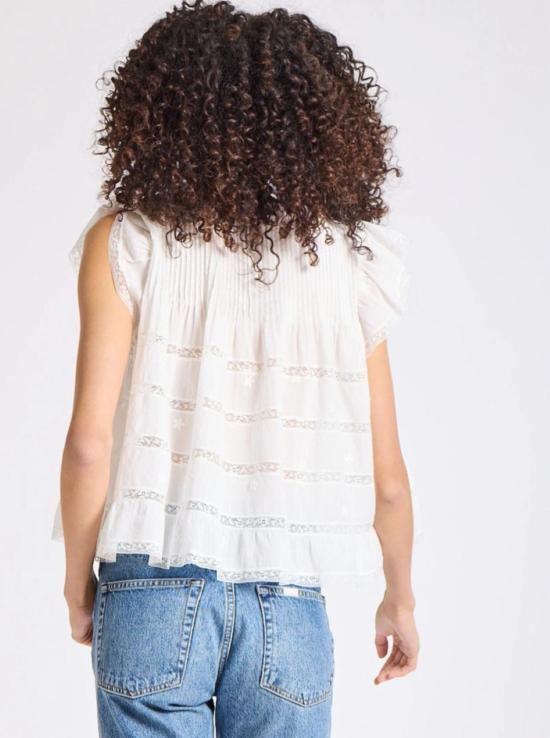  밀레 블라우스 마리아 탑 (레이스 & 자수) - MILLE