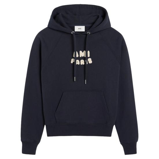 25SS 아미 파리 로고패치 후드 티셔츠 USW275 7474011 BLUE