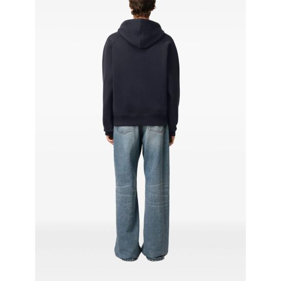 25SS 아미 파리 로고패치 후드 티셔츠 USW275 7474011 BLUE - AMI