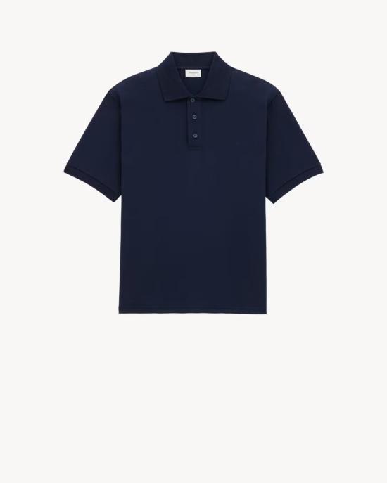 26SS 생로랑 폴로 티셔츠 798944 Y37HC4140 BLUE