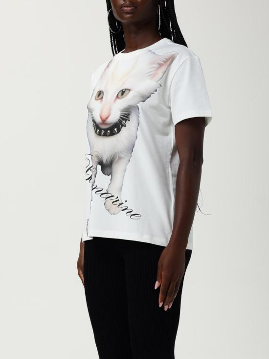 25FW 블루마린 반팔 티셔츠 2T101A C1031 White - BLUMARINE