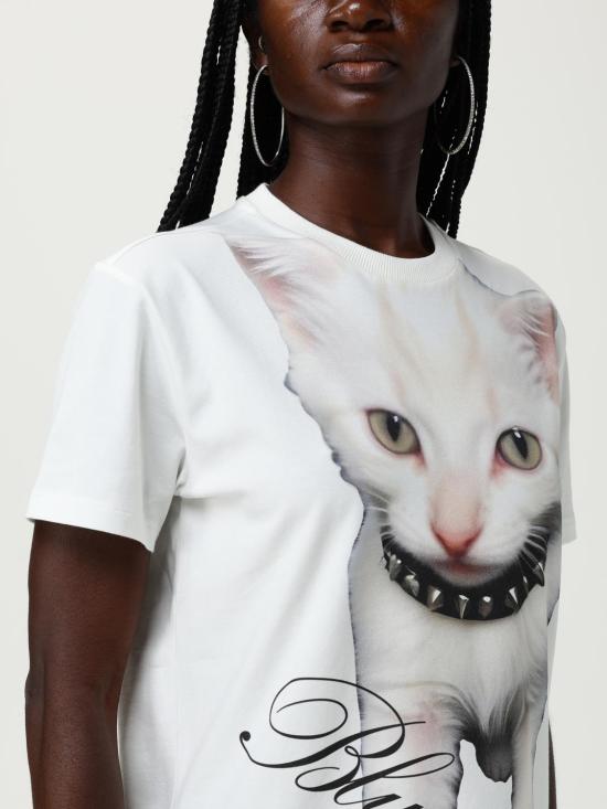 25FW 블루마린 반팔 티셔츠 2T101A C1031 White - BLUMARINE