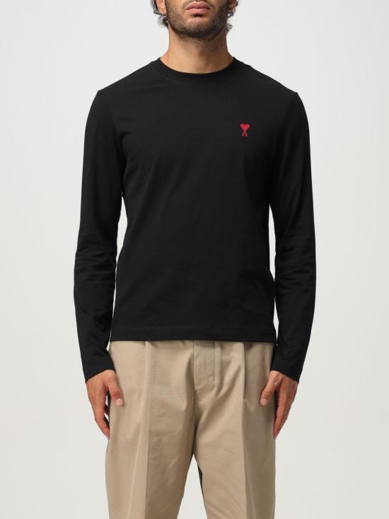 25FW 아미 긴팔 티셔츠 BFUTS235724 001 Black