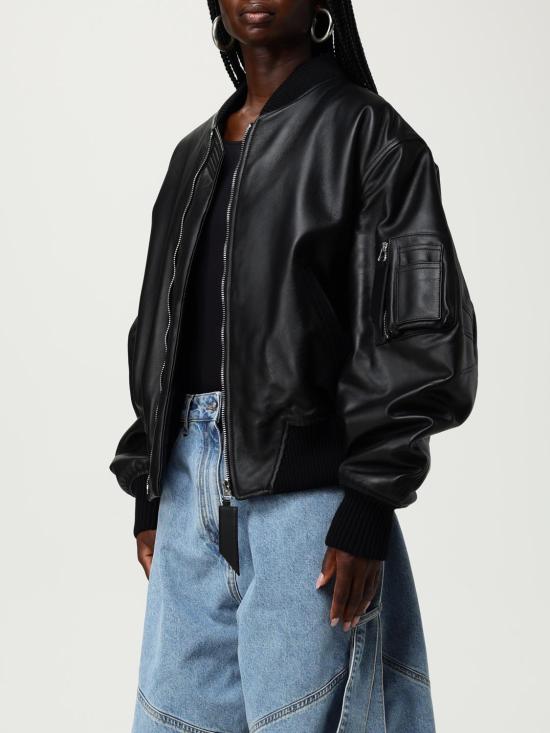 25FW 디 아티코 봄버 자켓 251WCB00004LBT128AA 100 Black - THE ATTICO