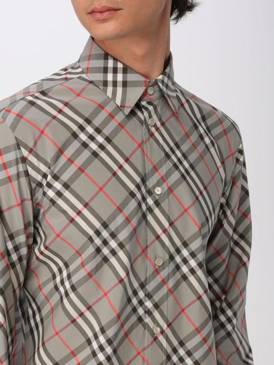 25FW 버버리 레귤러핏 체크 코튼 셔츠  8113533 Grey - BURBERRY