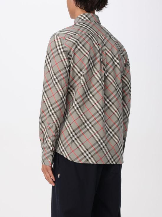 25FW 버버리 레귤러핏 체크 코튼 셔츠  8113533 Grey - BURBERRY