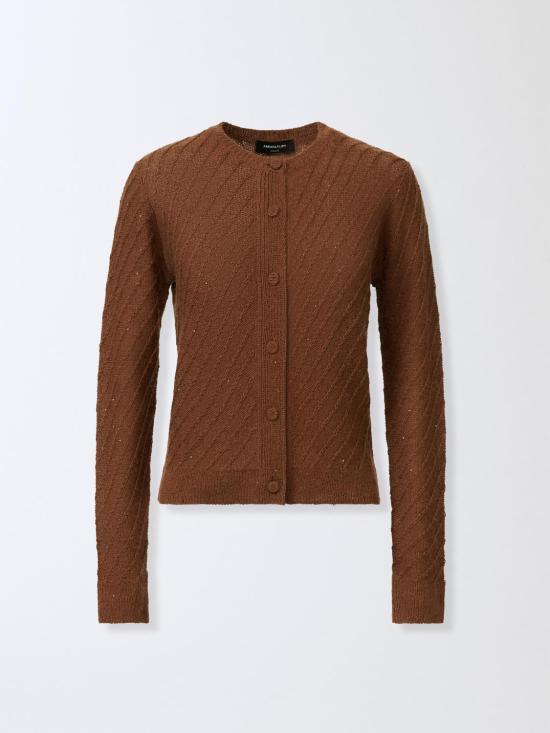 25FW 파비아나 필리피 울 실크 스팽글 카디건 MAD215F112D296 1267 Mahogany - FABIANA FILIPPI