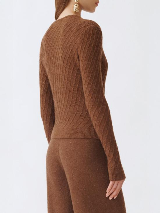 25FW 파비아나 필리피 울 실크 스팽글 카디건 MAD215F112D296 1267 Mahogany - FABIANA FILIPPI