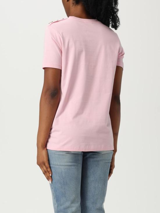 25FW 발망 반팔 티셔츠 BF1EF005BB02 OHV Pink - BALMAIN