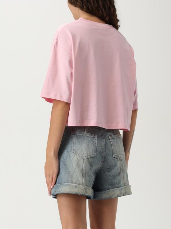 25FW 발망 반팔 티셔츠 BF1EE020BB02 OHV Pink - BALMAIN