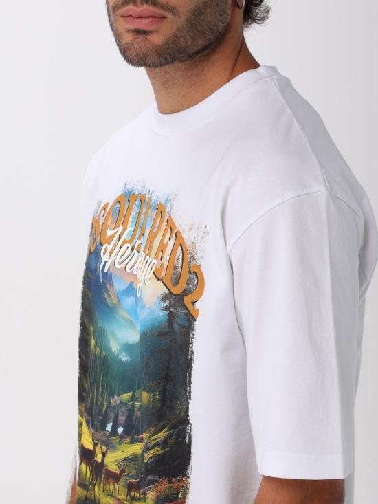 25FW 디스퀘어드2 반팔 티셔츠 S74GD1467S24583 100 White - DSQUARED2