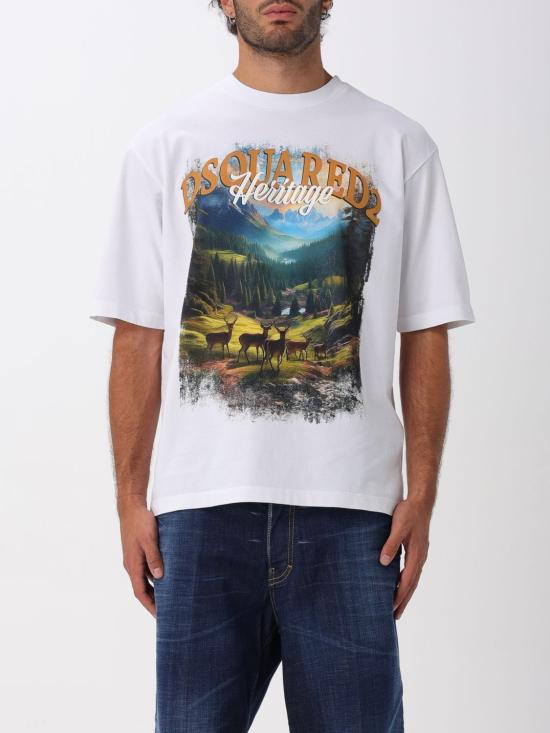 25FW 디스퀘어드2 반팔 티셔츠 S74GD1467S24583 100 White