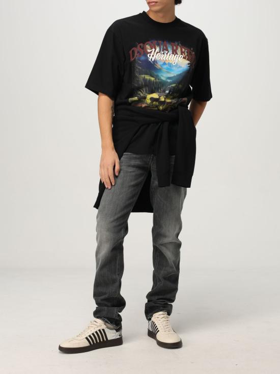 25FW 디스퀘어드2 반팔 티셔츠 S74GD1467S24583 900 Black - DSQUARED2