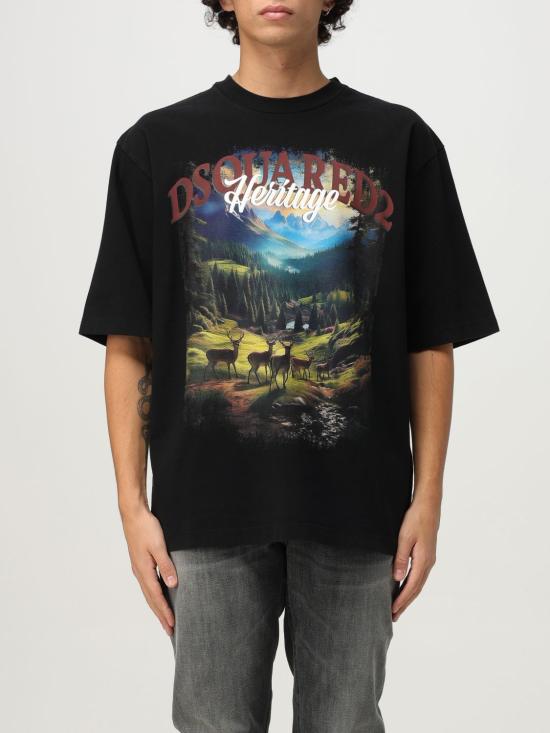 25FW 디스퀘어드2 반팔 티셔츠 S74GD1467S24583 900 Black