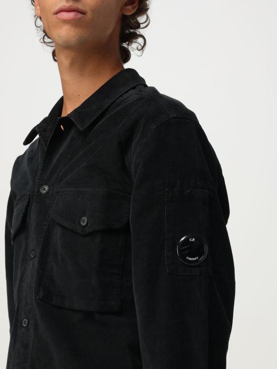 25FW 씨피 컴퍼니 코듀로이 렌즈 버튼 오버셔츠 19CMOS072A006410O 999 Black - C.P. COMPANY