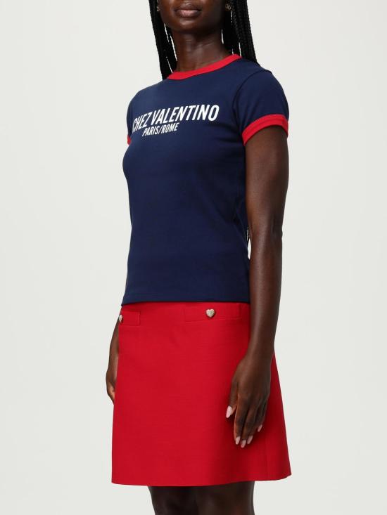 25FW 발렌티노 가라바니 반팔 티셔츠 7B3MG24D970 BN4 Indigo - VALENTINO GARAVANI