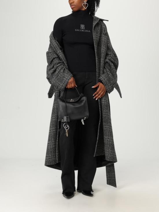 25FW 발렌시아가 원 레이어 레글런 코트 838934TSU20 1269 Black - BALENCIAGA