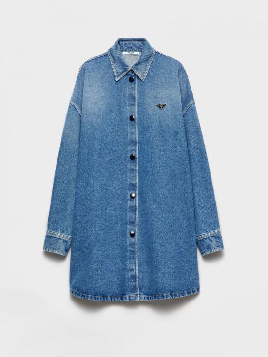 25FW 프라다 롱 원피스 GFC06016PK F0V3N Gnawed Blue