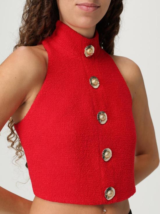 25FW 발망 민소매 티셔츠 FF1AB496WD03 3AC Red - BALMAIN