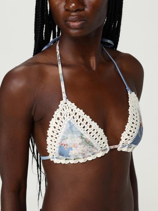 25FW 짐머만 원피스 수영복 4141WSS255 TEBLBOFL Gnawed Blue - ZIMMERMANN